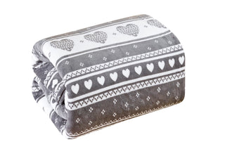 Heartfelt Microplush Blanket - Queen - Grey