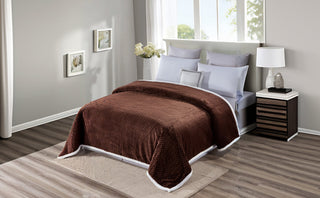 Jacquard Braided Sherpa Blanket - Queen - Chocolate