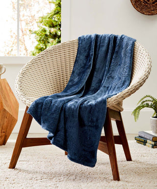 Embossed Caesar Throw 50x60 - Oxford Blue