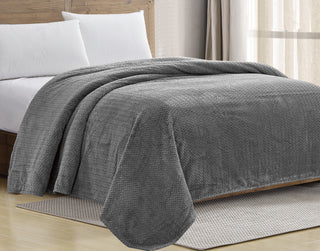Superior Chevron Braided Blanket - Twin - Grey