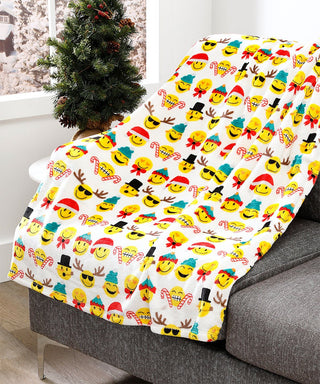 Ultra Soft Microplush Throw Blanket with Christmas Smiles