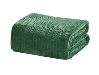 Superior Chevron Braided Blanket - Queen - Green