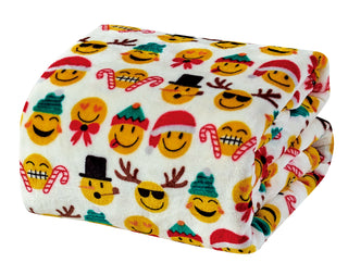 Ultra Soft Microplush Throw Blanket with Christmas Smiles