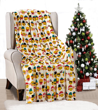 Ultra Soft Microplush Throw Blanket with Christmas Smiles