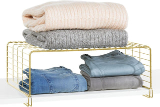 Wood Shelf Divider with Top Shelf (4-Pack) - Soft Brass