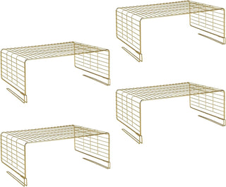 Wood Shelf Divider with Top Shelf (4-Pack) - Soft Brass