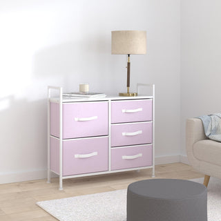Jane 5-Drawer Tall Organizer Unit - Wisteria/White