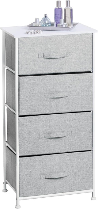 4-Drawer Compact Storage Unit - Gray/White