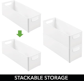 Versatile Storage Kitchen Bin with Handles - White