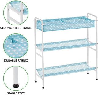 Polka Dot 3-Tier Toy Storage Shelf (2-Pack)