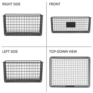 Wire Baskets with Tag Holder (8-Pack) - Black