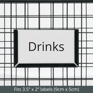 Wire Basket with Tag Holders (4-Pack) - Black