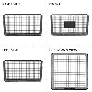 Wire Basket with Tag Holder (8-Pack) - Black