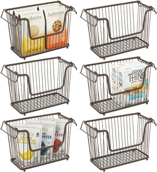 Stackable Front Dip Metal Baskets (24 Pack) - Bronze