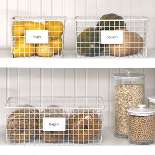 Wire Basket with Tag Holder (2-Pack) - White