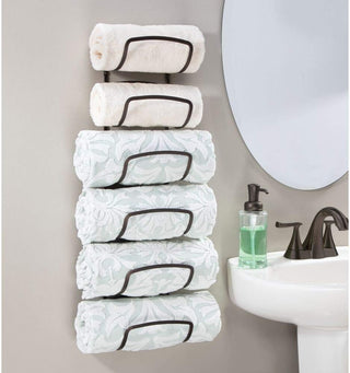 Wall Mount 6 Bath Towel Rack (2-Pack) - Bronze