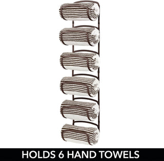 Wall Mount 6 Bath Towel Rack (2-Pack) - Bronze