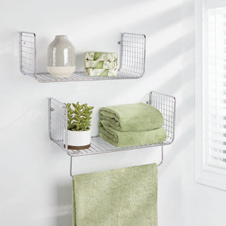Wall Mount Towel Shelf Organizer (4 Pack) - Chrome