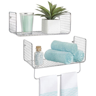 Wall Mount Towel Shelf Organizer (4 Pack) - Chrome