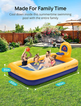 Inflatable Kids Pool for Backyard & Garden