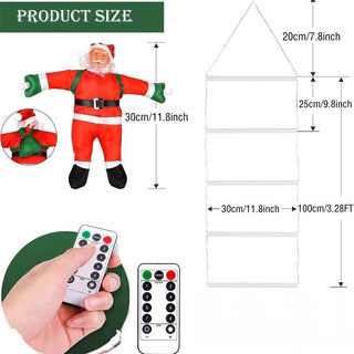 LED Ladder Lights with Climbing Santa Claus Festive Decoration