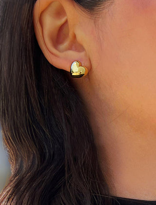 Puffy Heart Stud Earrings