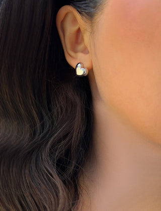 Puffy Heart Stud Earrings