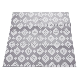 Origami Foldable Ikat Diamond Yoga Mat (Medium Grey)
