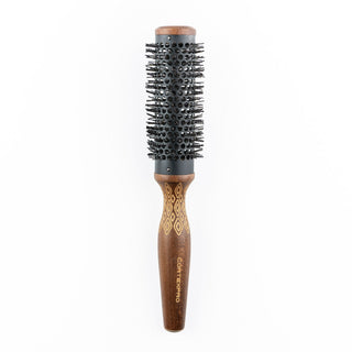 Pro Brush | 1.75" Thermal Color Changing Heat Activated Round Brush | Brown Wood