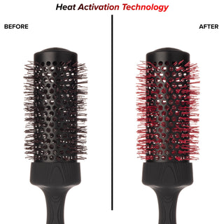 Pro Brush | 1.75" Thermal Color Changing Heat Activated Round Brush | Brown Wood