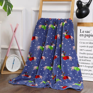 Ultra Soft Microplush Throw Blanket with Holiday Dog