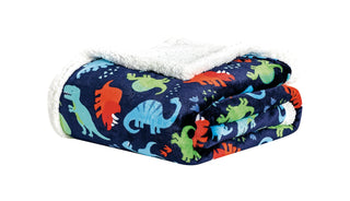 Navy Dino with Sherpa 50x60