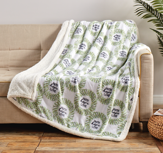 Printed Sherpa Throw 50x60 - Faith, Hope & Love