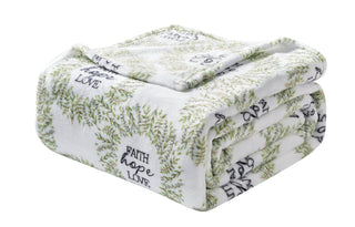 Ultra Soft Printed Blanket (Queen) - Faith, Hope & Love
