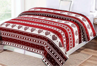 Heartfelt Microplush Blanket - Queen - Burgundy