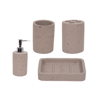 4 Piece Stone Bath Accessory Set