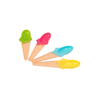 Multicolor Plastic Ice Cream Spoons (4 Pack)
