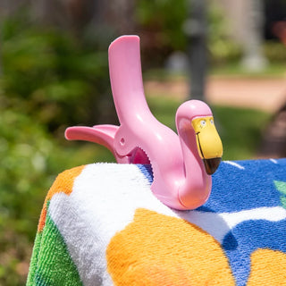 Summertime Beach Towel Clip (2 Pack) (Flamingo)