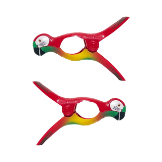 Summertime Beach Towel Clip (2 Pack) (Parrot)