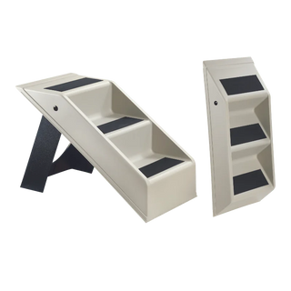 Portable Plastic Pet Steps (White)