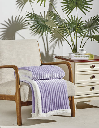 Corduroy Sherpa Throw 50x60 - Lilac
