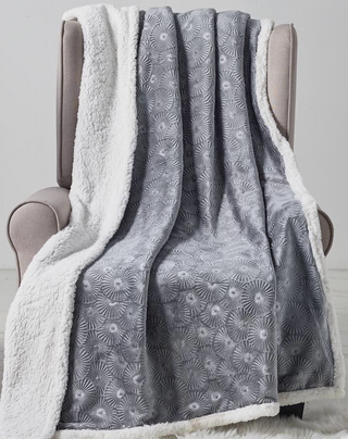 Louvre Sherpa Throw 50x60 - Grey