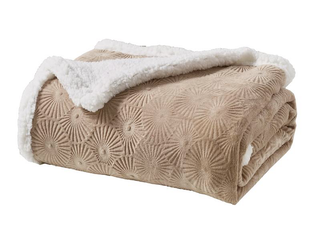 Louvre Sherpa Throw 50x60 - Beige