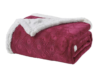 Louvre Sherpa Throw 50x60 - Burgundy