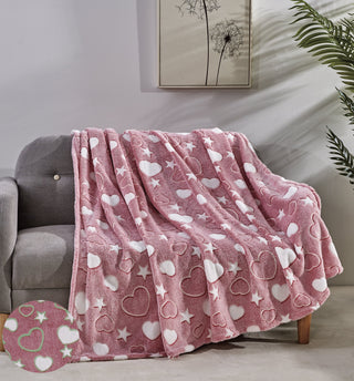Soft & Cozy Glow in the Dark Throw - My Heart & Star
