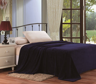 Solid Microplush Blanket - Twin - Navy
