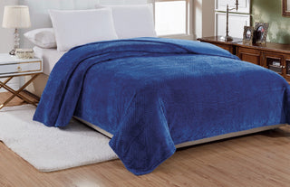 Popcorn Microplush Blanket - Queen - Navy