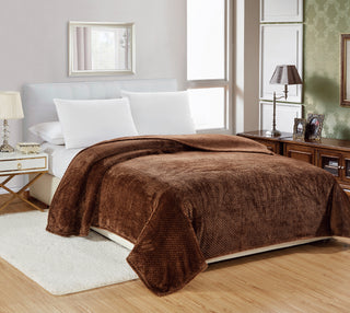 Popcorn Microplush Blanket - Queen - Chocolate