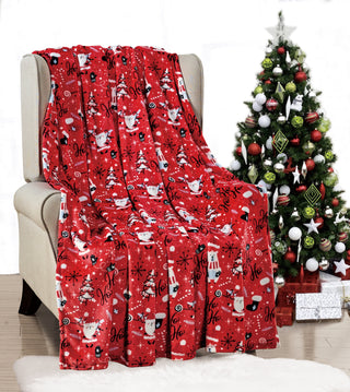 Red Santa Throw Blanket - Ultra Soft & Holiday-Themed