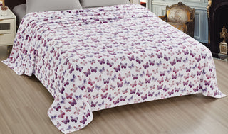 Rose Butterly King Microplush Throw Blanket